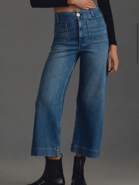 Anthropologie The Denim Colette Cropped Wide-Leg Jean